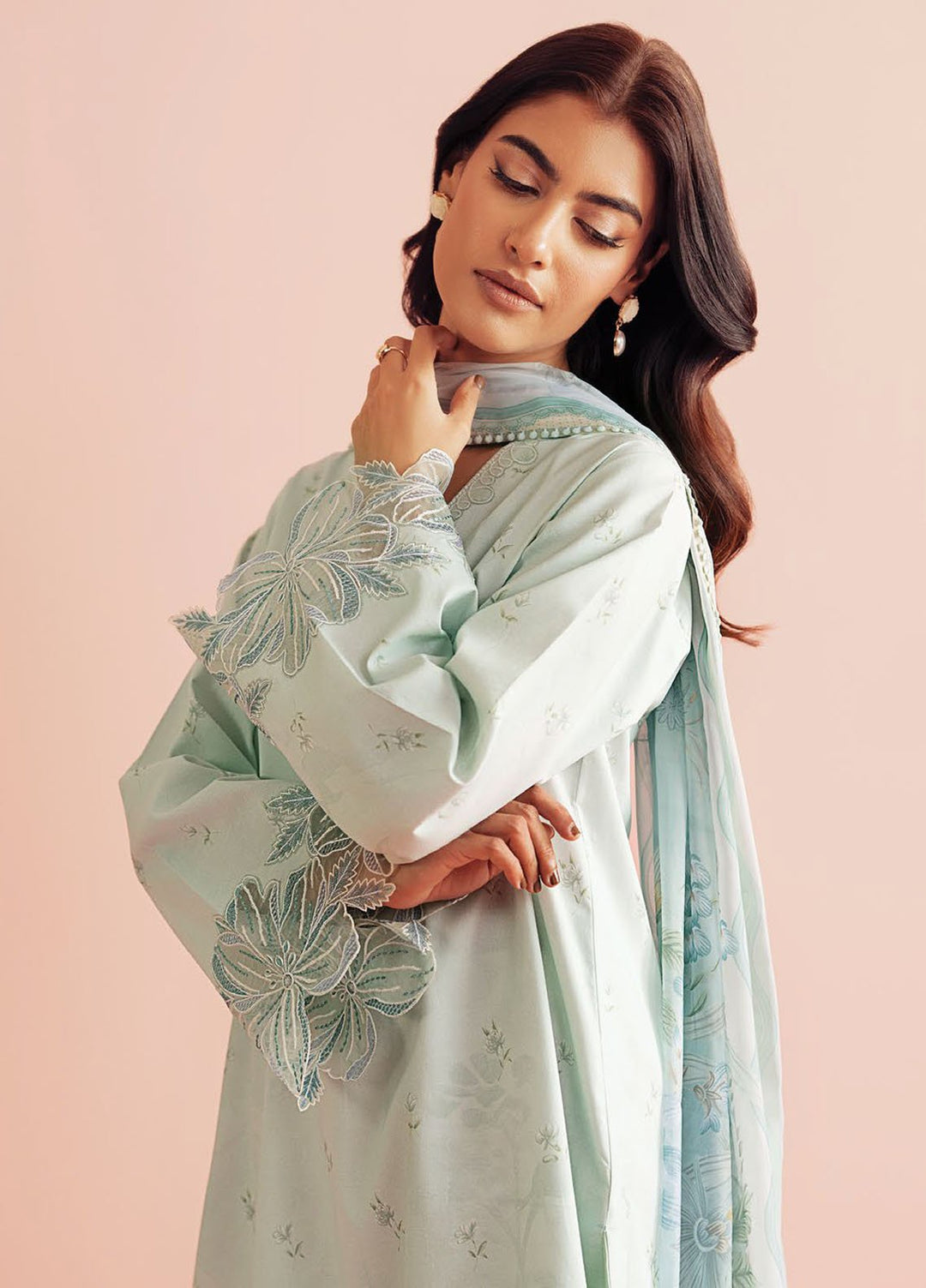 Daffodils by Seran Embroidered Lawn Suits Unstitched 2 Piece SN25DL D-03 Cassie - Summer Collection