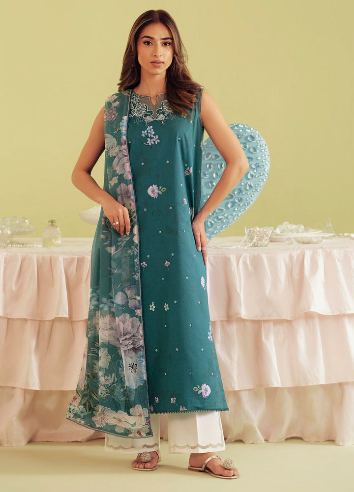 Daffodils by Seran Embroidered Lawn Suits Unstitched 2 Piece SN25DL D-06 Kyma - Summer Collection