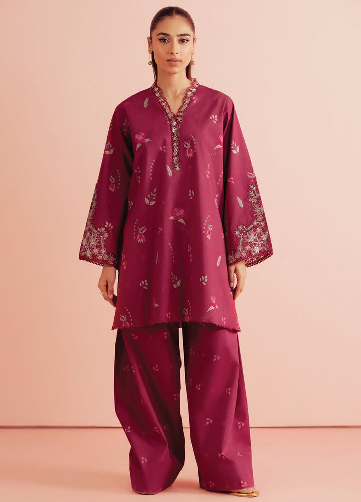 Daffodils by Seran Embroidered Lawn Suits Unstitched 2 Piece SN25DL D-07 Evra - Summer Collection