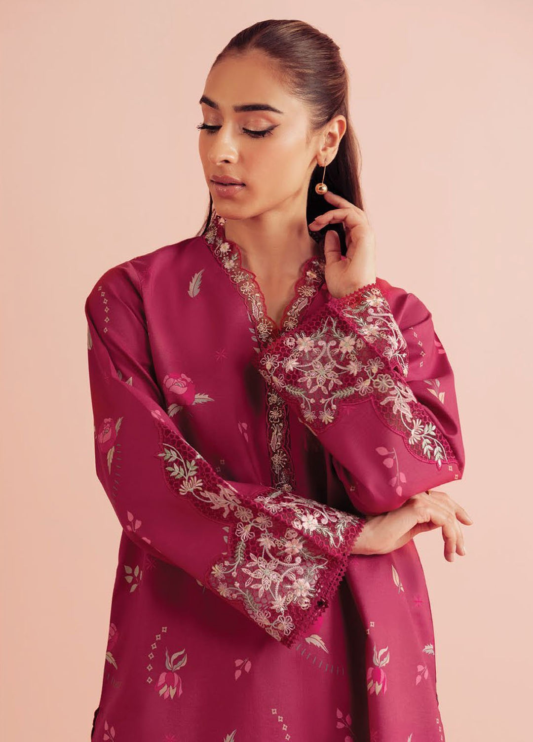 Daffodils by Seran Embroidered Lawn Suits Unstitched 2 Piece SN25DL D-07 Evra - Summer Collection