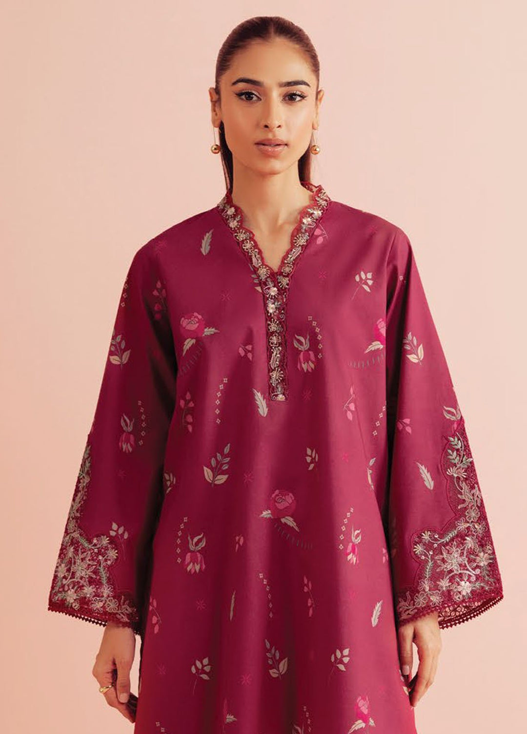 Daffodils by Seran Embroidered Lawn Suits Unstitched 2 Piece SN25DL D-07 Evra - Summer Collection