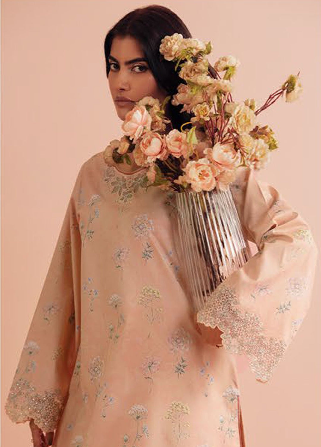 Daffodils by Seran Embroidered Lawn Suits Unstitched 2 Piece SN25DL D-08 Layana - Summer Collection