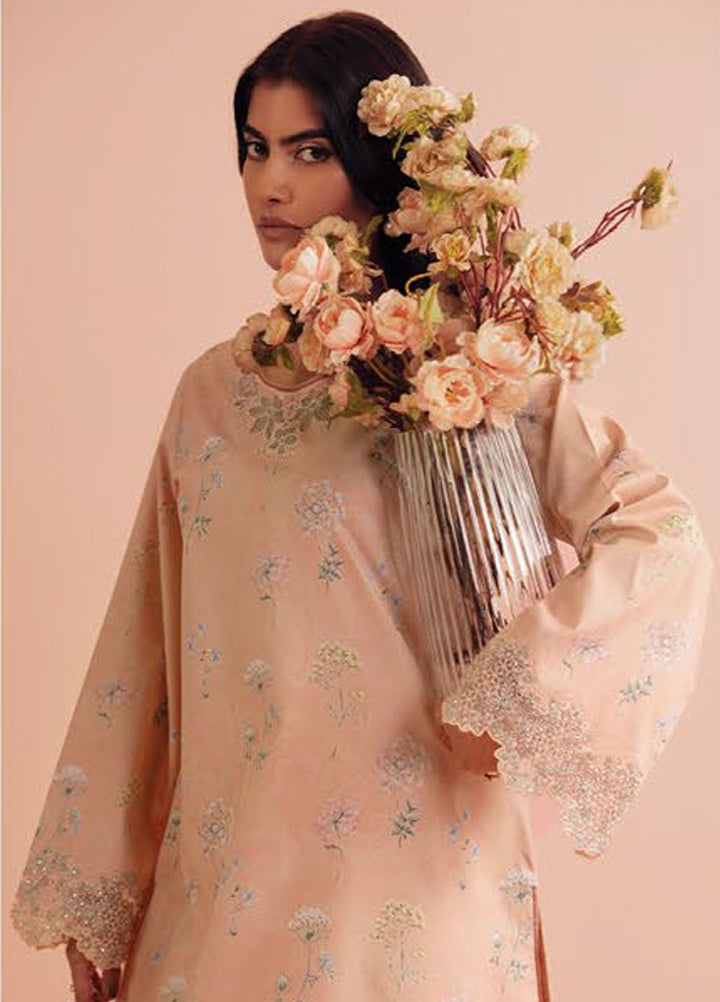 Daffodils by Seran Embroidered Lawn Suits Unstitched 2 Piece SN25DL D-08 Layana - Summer Collection