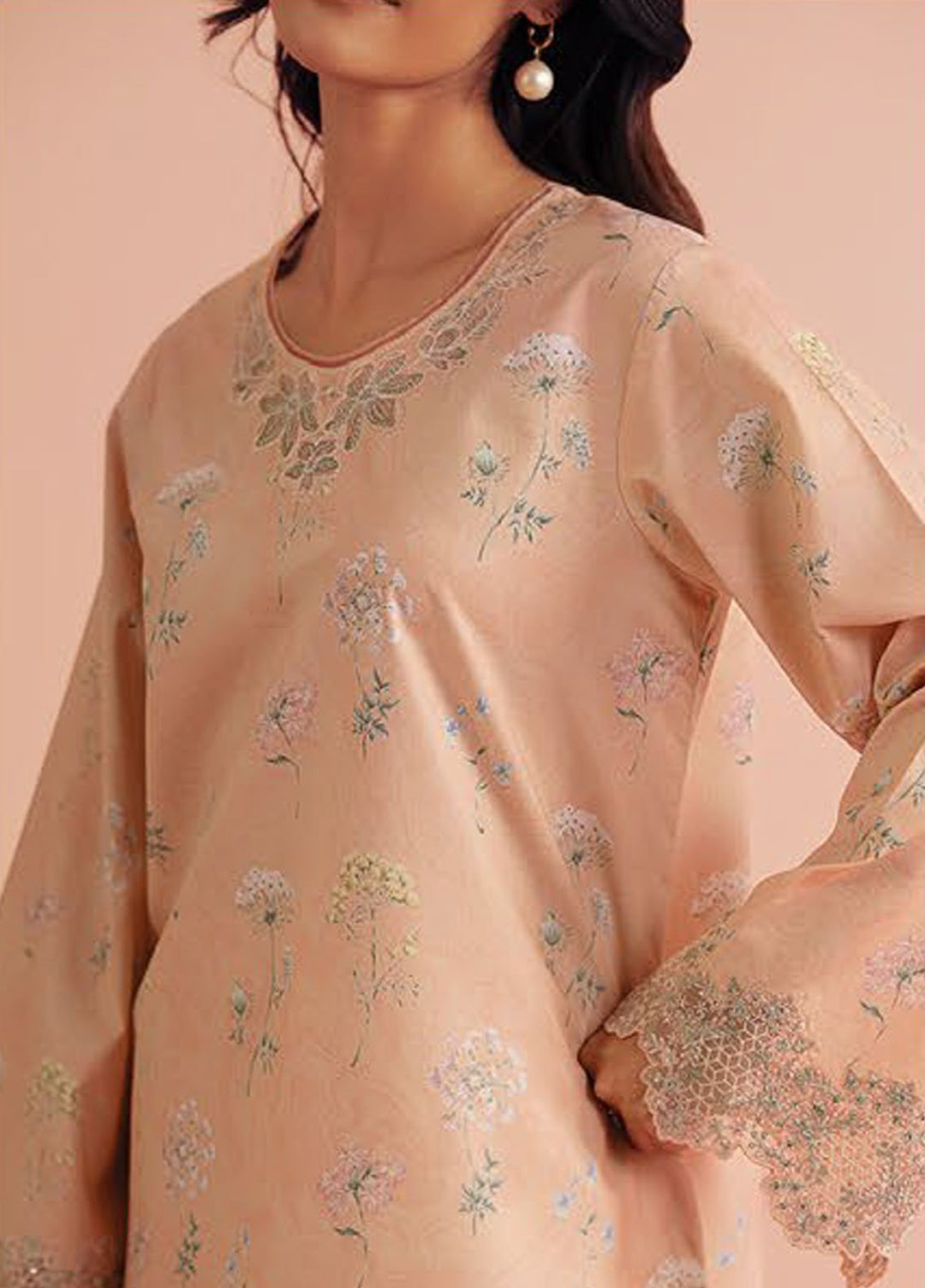 Daffodils by Seran Embroidered Lawn Suits Unstitched 2 Piece SN25DL D-08 Layana - Summer Collection