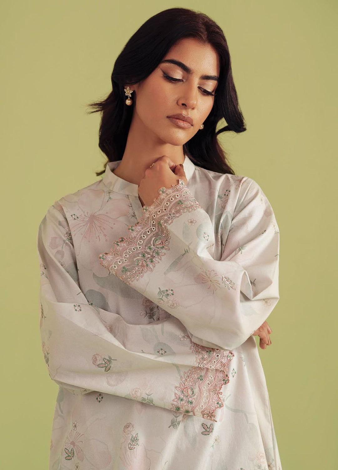 Daffodils by Seran Embroidered Lawn Suits Unstitched 2 Piece SN25DL D-12 Wylie - Summer Collection