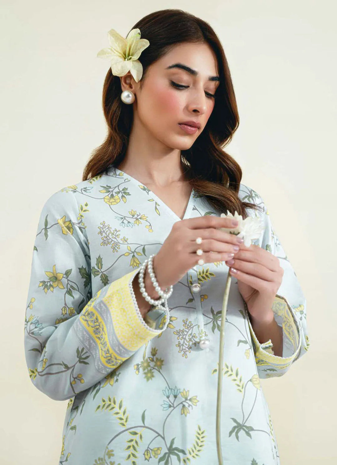 Daffodils by Seran Printed Lawn Suit Unstitched 2 Piece SRN24D D-10 Cleo - Summer Collection