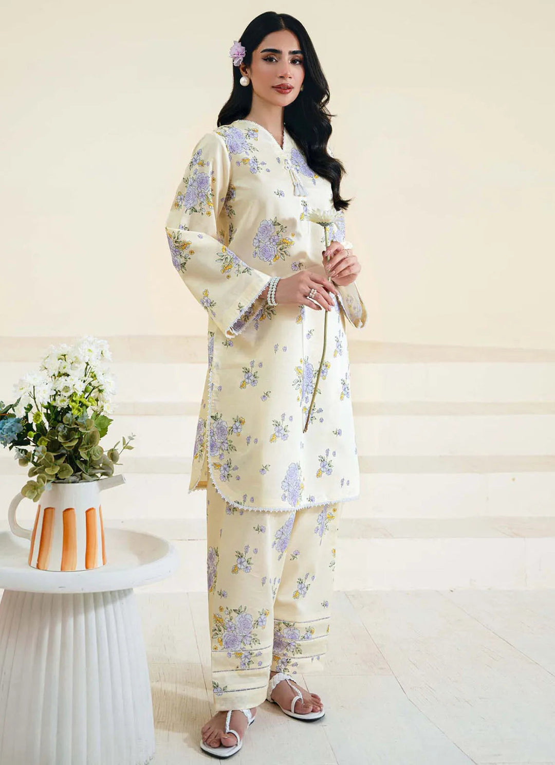 Daffodils by Seran Printed Lawn Suit Unstitched 2 Piece SRN24D D-12 Albie - Summer Collection