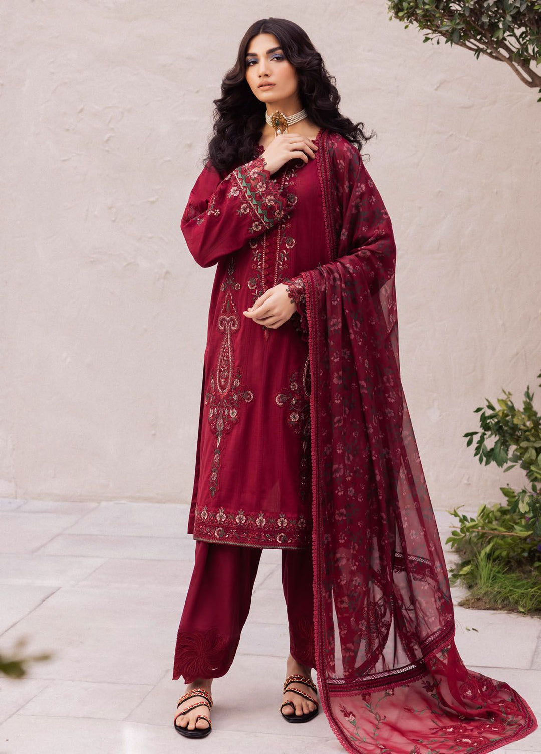 Dahlia by Iznik Embroidered Lawn Suits Unstitched 3 Piece IZ24D DL-01 Gossamer - Summer Collection