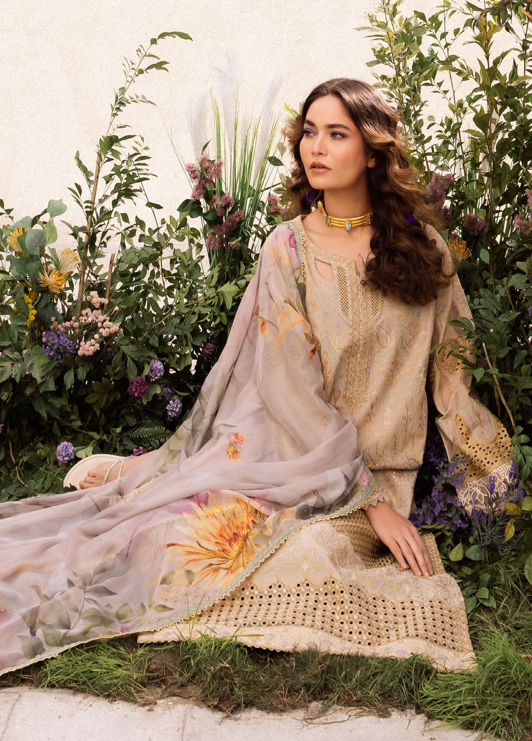 Dahlia by Iznik Embroidered Lawn Suits Unstitched 3 Piece IZ24D DL-03 Cascade - Summer Collection