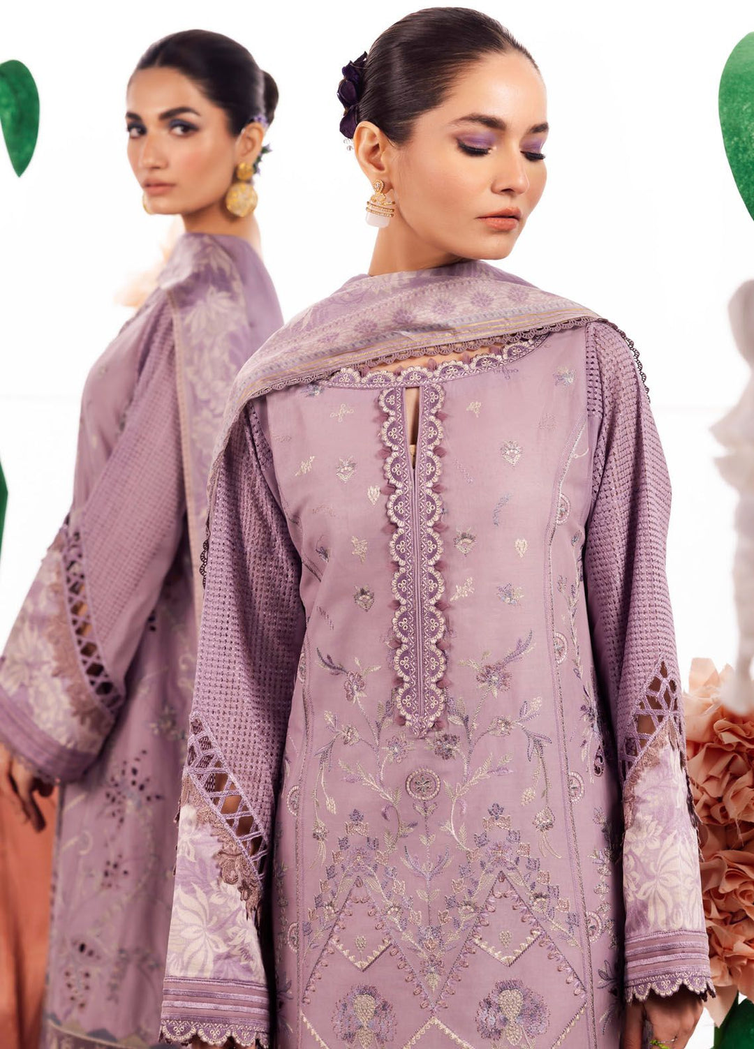 Dahlia by Iznik Embroidered Lawn Suits Unstitched 3 Piece IZ24D DL-04 Serene - Summer Collection