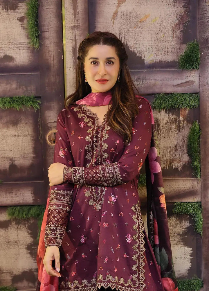 Dahlia by Iznik Embroidered Lawn Suits Unstitched 3 Piece IZ24D DL-06 Tranquil - Summer Collection