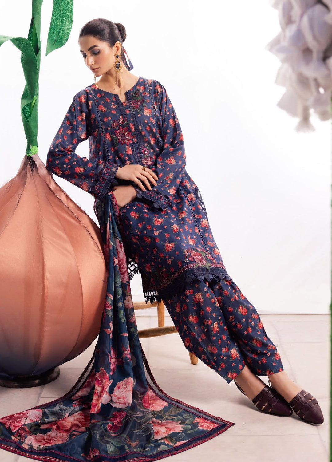 Dahlia by Iznik Embroidered Lawn Suits Unstitched 3 Piece IZ24D DL-07 Meadow - Summer Collection