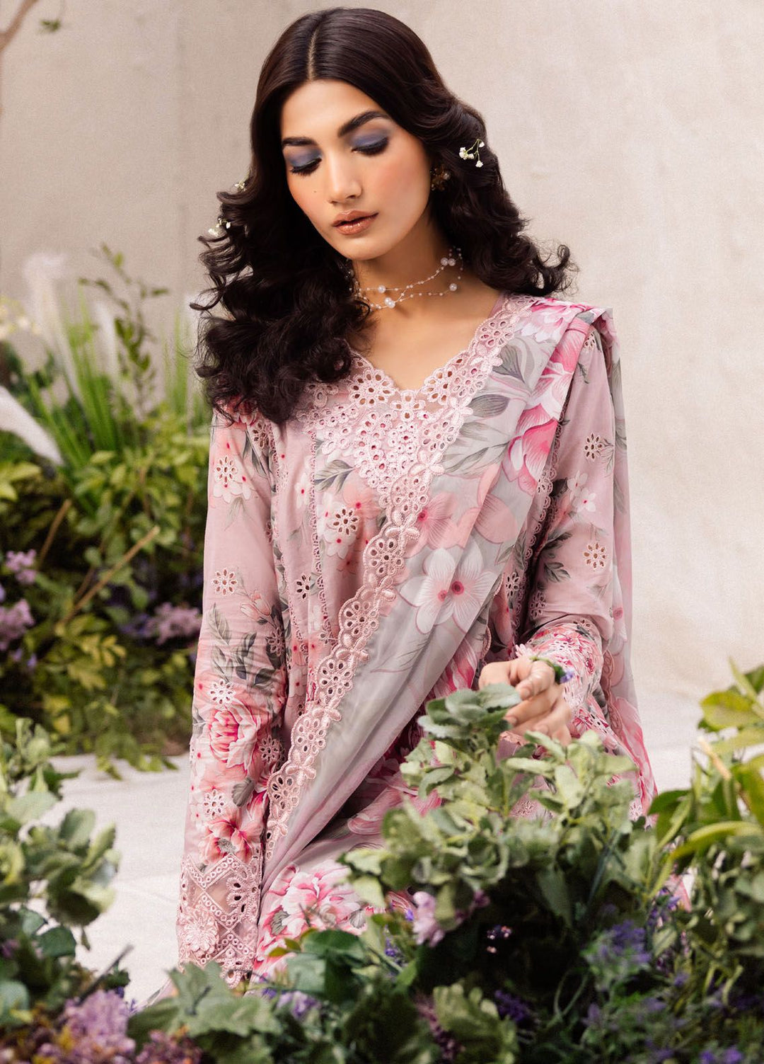 Dahlia by Iznik Embroidered Lawn Suits Unstitched 3 Piece IZ24D DL-09 Whisper - Summer Collection