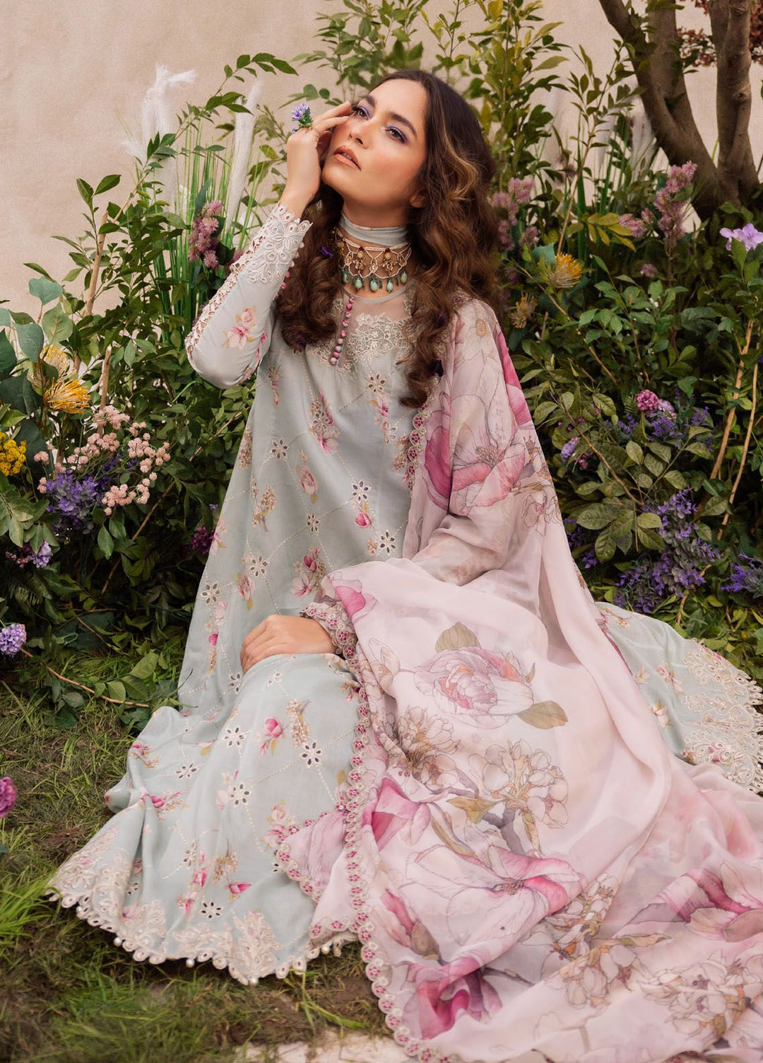 Dahlia by Iznik Embroidered Lawn Suits Unstitched 3 Piece IZ24D DL-10 Mirage - Summer Collection