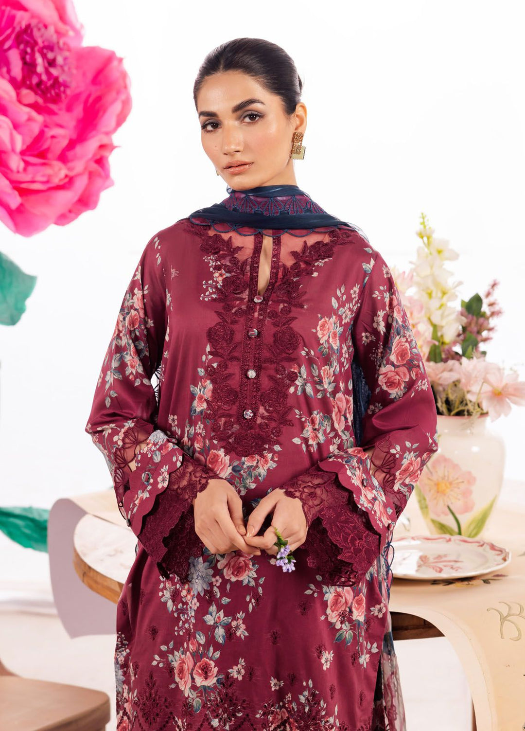 Dahlia by Iznik Embroidered Lawn Suits Unstitched 3 Piece IZ24D DL-11 Solistice - Summer Collection