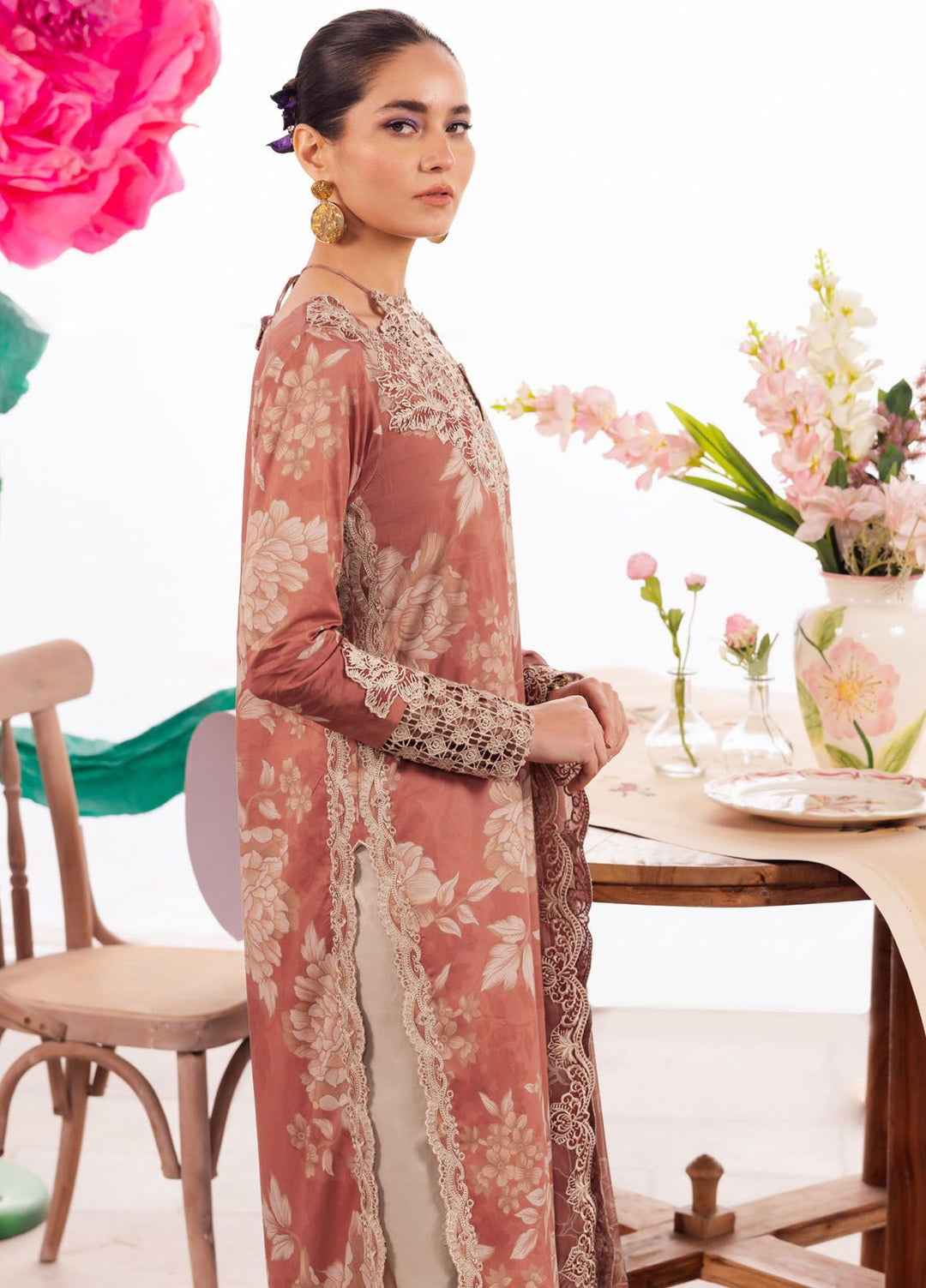Dahlia by Iznik Embroidered Lawn Suits Unstitched 3 Piece IZ24D DL-12 Saffron - Summer Collection