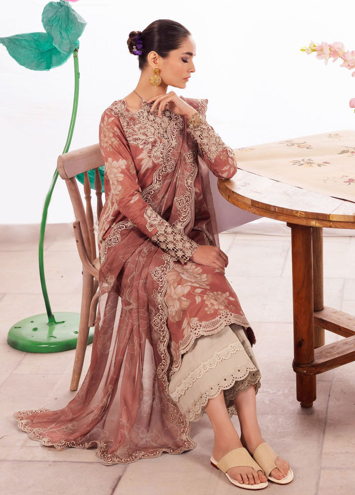 Dahlia by Iznik Embroidered Lawn Suits Unstitched 3 Piece IZ24D DL-12 Saffron - Summer Collection