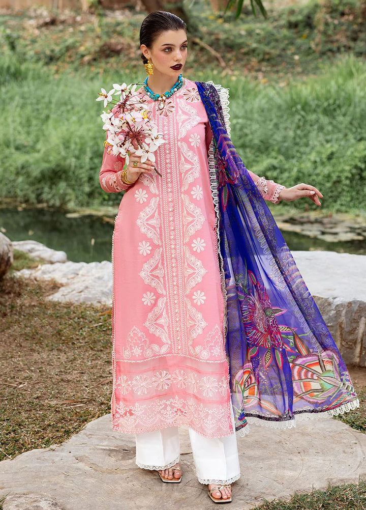 Dahlia by Roheenaz Embroidered Lawn Suits Unstitched 3 Piece RNZ24D D-01B Orchid - Summer Collection