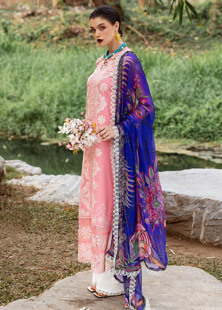 Dahlia by Roheenaz Embroidered Lawn Suits Unstitched 3 Piece RNZ24D D-01B Orchid - Summer Collection