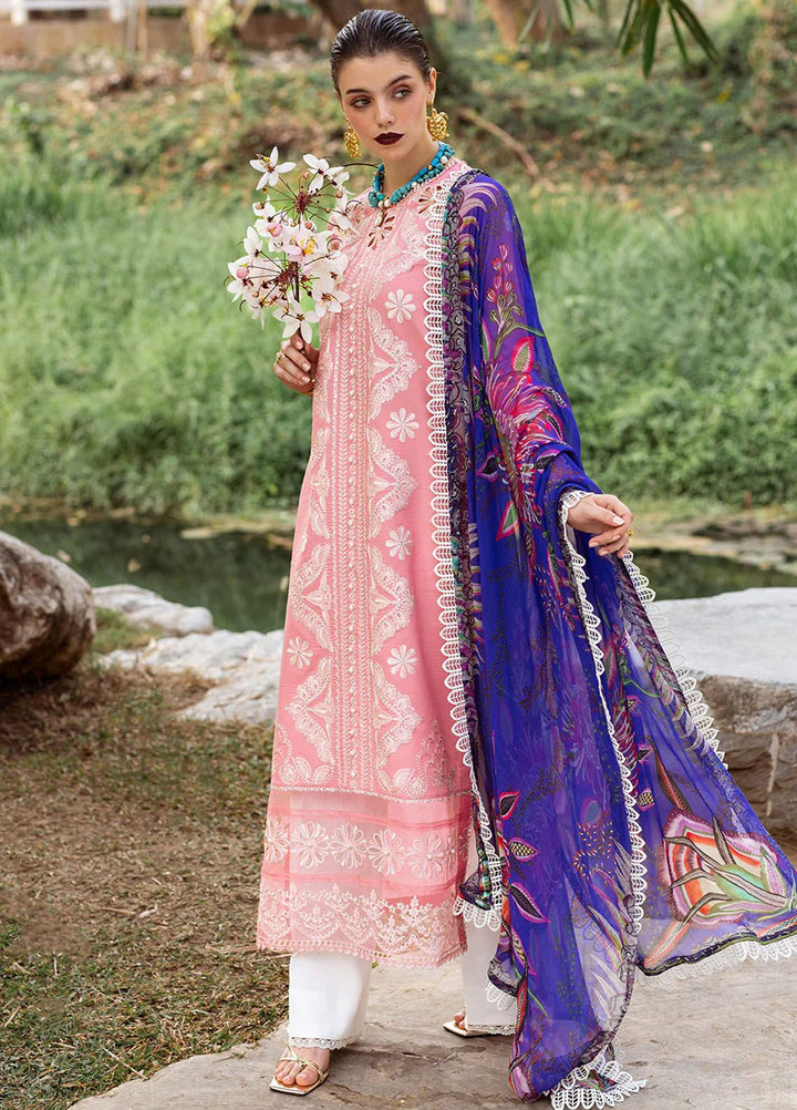 Dahlia by Roheenaz Embroidered Lawn Suits Unstitched 3 Piece RNZ24D D-01B Orchid - Summer Collection