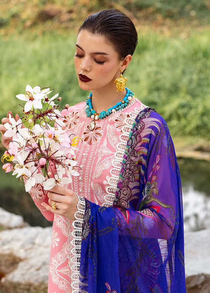 Dahlia by Roheenaz Embroidered Lawn Suits Unstitched 3 Piece RNZ24D D-01B Orchid - Summer Collection