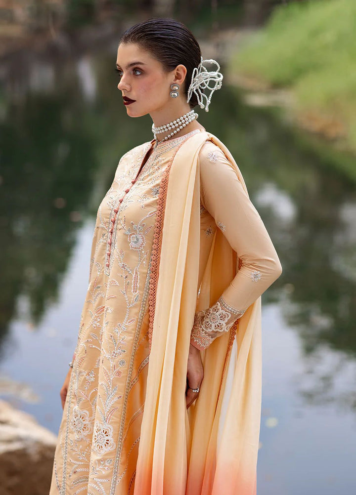 Dahlia by Roheenaz Embroidered Lawn Suits Unstitched 3 Piece RNZ24D D-02B Magnolia - Summer Collection