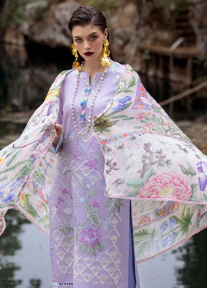 Dahlia by Roheenaz Embroidered Lawn Suits Unstitched 3 Piece RNZ24D D-03B Iris - Summer Collection