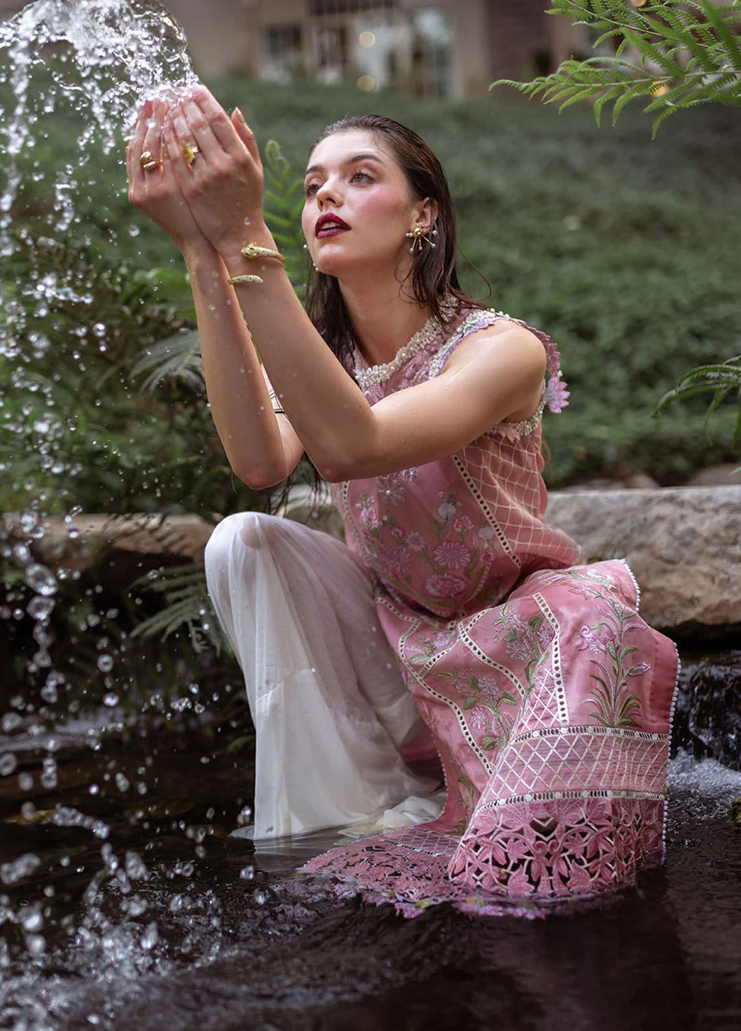 Dahlia by Roheenaz Embroidered Lawn Suits Unstitched 3 Piece RNZ24D D-04B Peony - Summer Collection