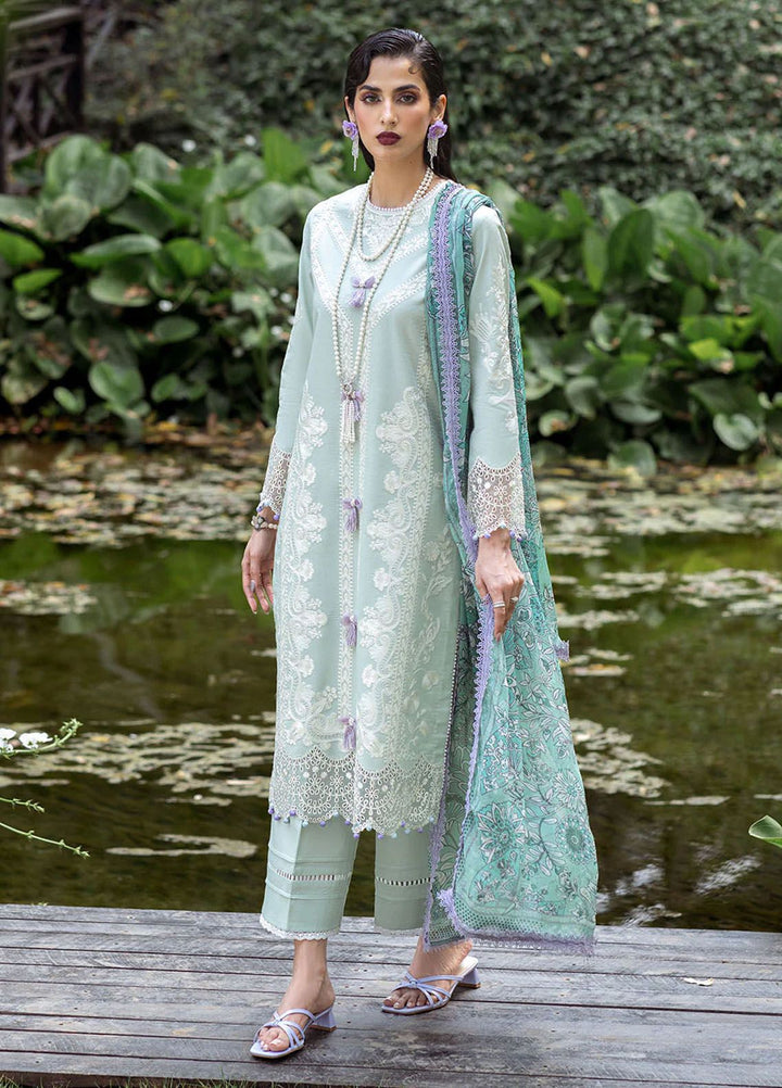 Dahlia by Roheenaz Embroidered Lawn Suits Unstitched 3 Piece RNZ24D D-05A Gardenia - Summer Collection