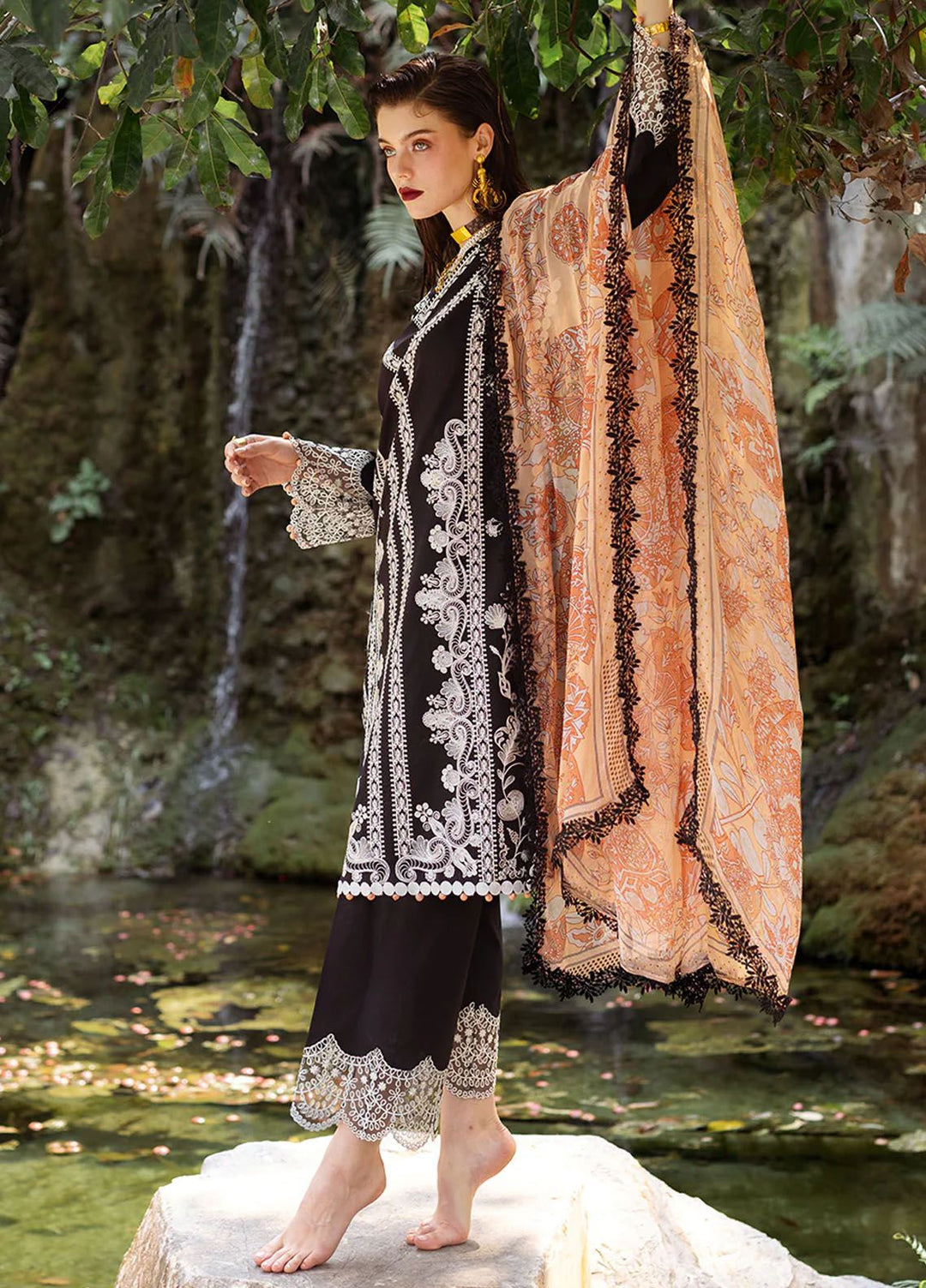 Dahlia by Roheenaz Embroidered Lawn Suits Unstitched 3 Piece RNZ24D D-05B Celandine - Summer Collection