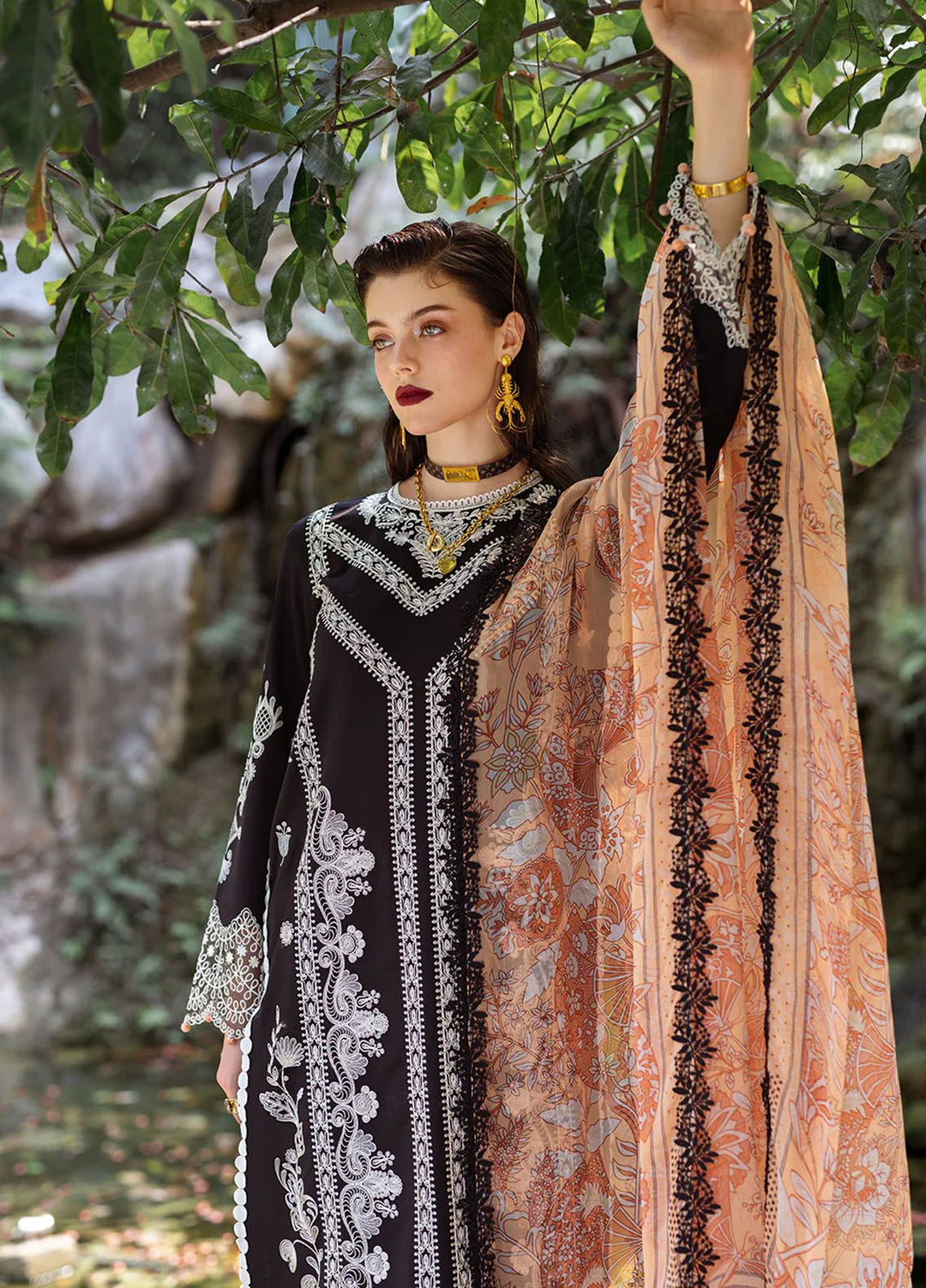 Dahlia by Roheenaz Embroidered Lawn Suits Unstitched 3 Piece RNZ24D D-05B Celandine - Summer Collection