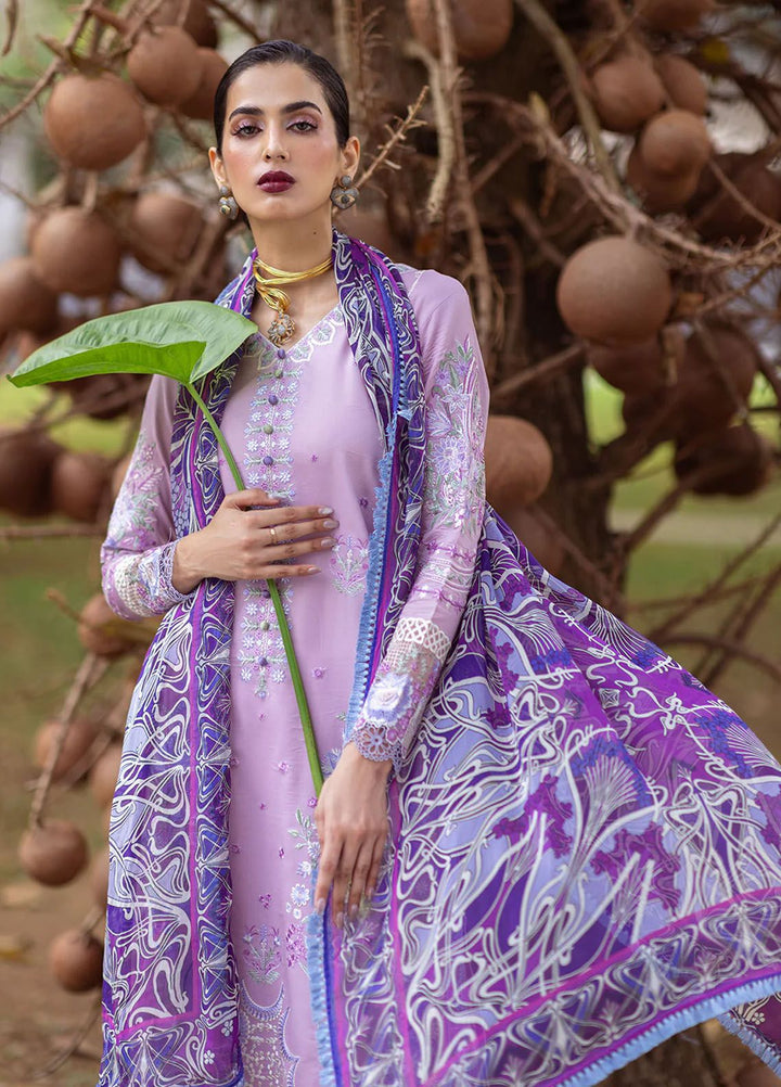 Dahlia by Roheenaz Embroidered Lawn Suits Unstitched 3 Piece RNZ24D D-06A Hyacinth - Summer Collection