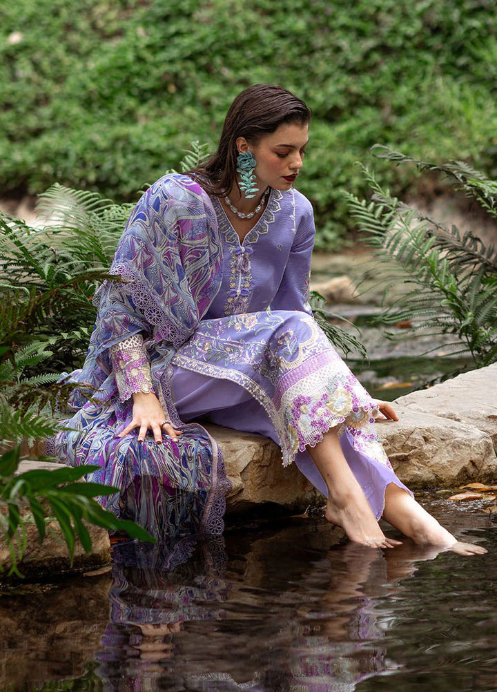 Dahlia by Roheenaz Embroidered Lawn Suits Unstitched 3 Piece RNZ24D D-06B Aster - Summer Collection