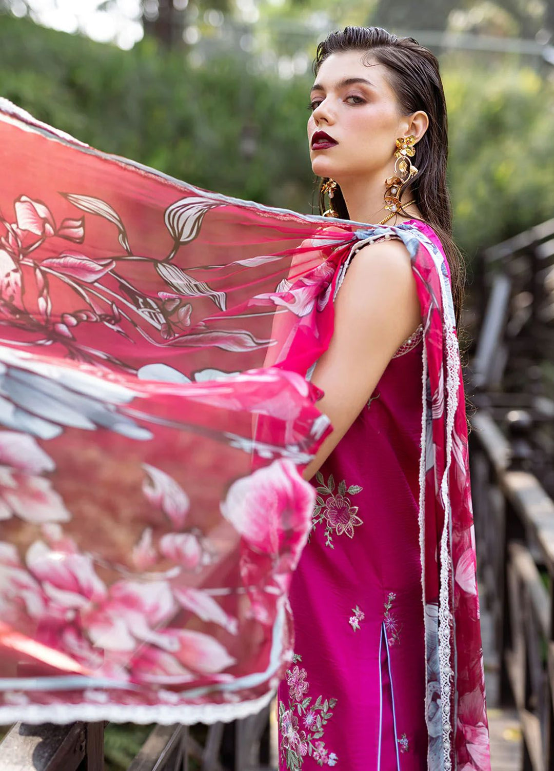 Dahlia by Roheenaz Embroidered Lawn Suits Unstitched 3 Piece RNZ24D D-07B Camellia - Summer Collection