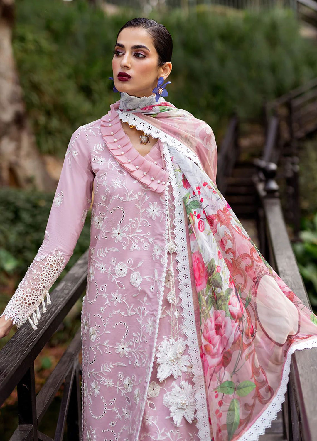Dahlia by Roheenaz Embroidered Lawn Suits Unstitched 3 Piece RNZ24D D-08A Lily - Summer Collection