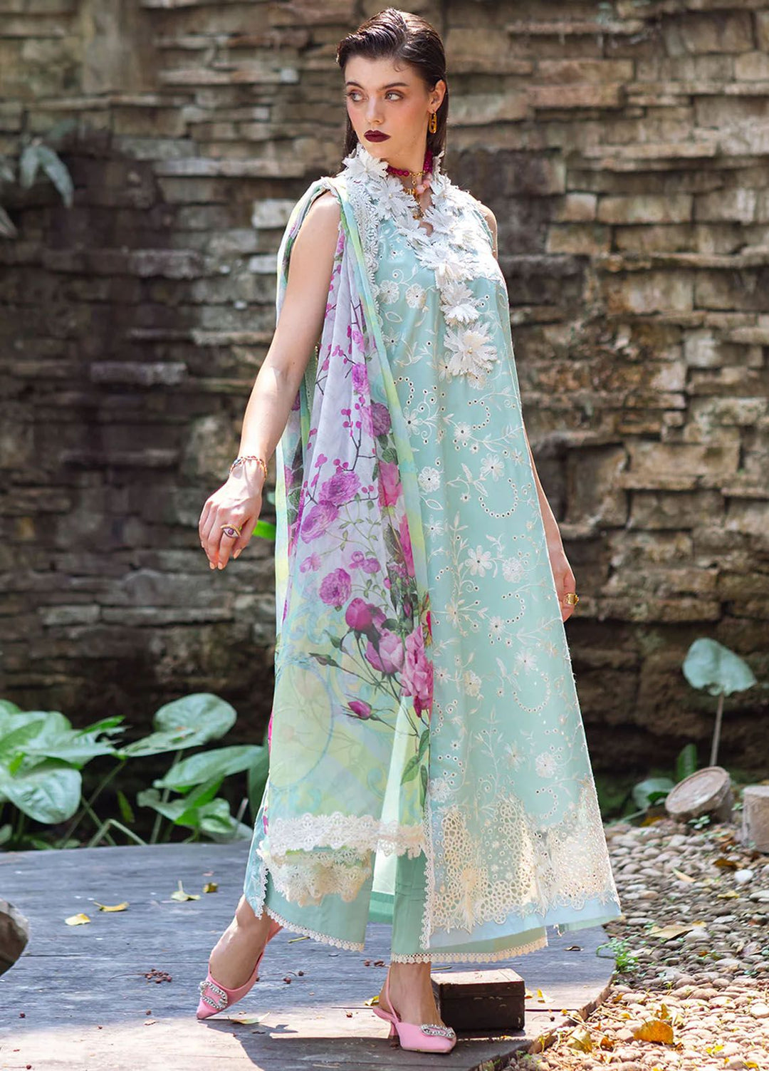 Dahlia by Roheenaz Embroidered Lawn Suits Unstitched 3 Piece RNZ24D D-08B Zinnia - Summer Collection