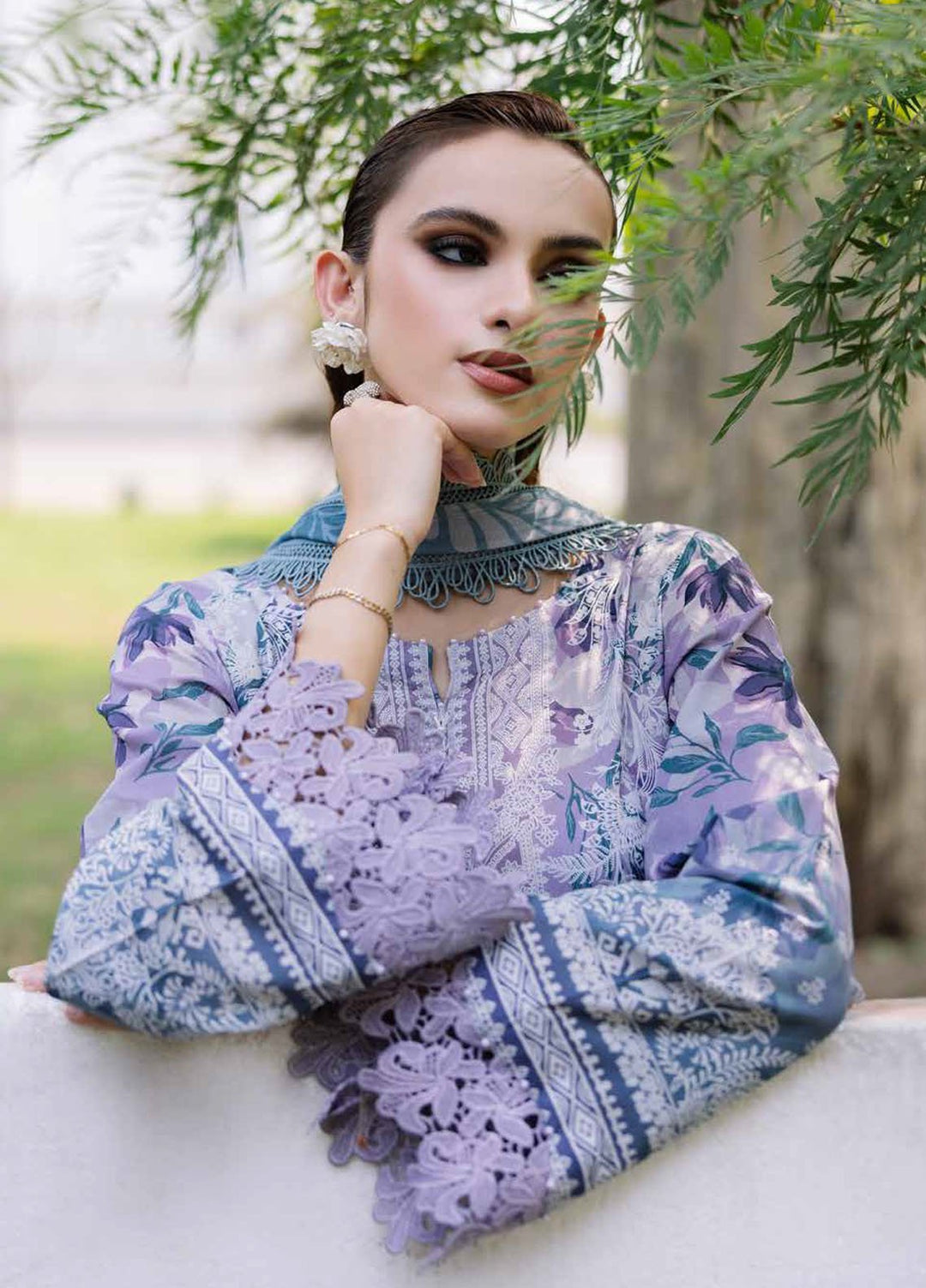 Daily Delights by Nureh Chikankari Lawn Suits Unstitched 3 Piece NU25DC DD-02 - Summer Collection