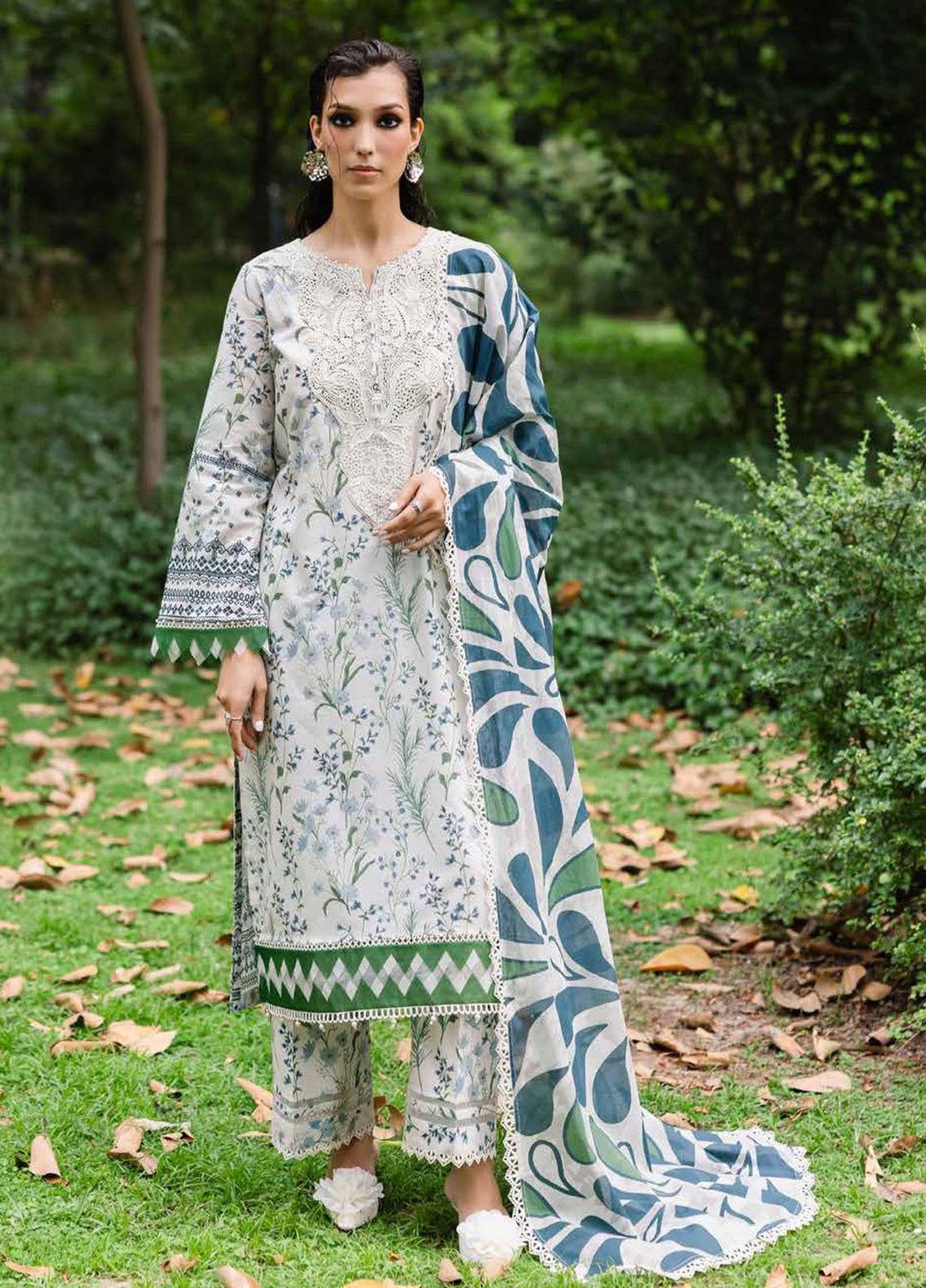 Daily Delights by Nureh Chikankari Lawn Suits Unstitched 3 Piece NU25DC DD-07 - Summer Collection