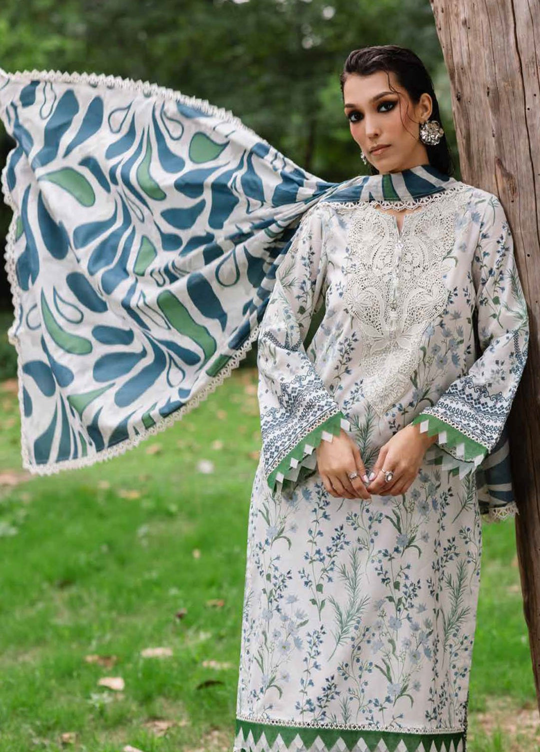 Daily Delights by Nureh Chikankari Lawn Suits Unstitched 3 Piece NU25DC DD-07 - Summer Collection