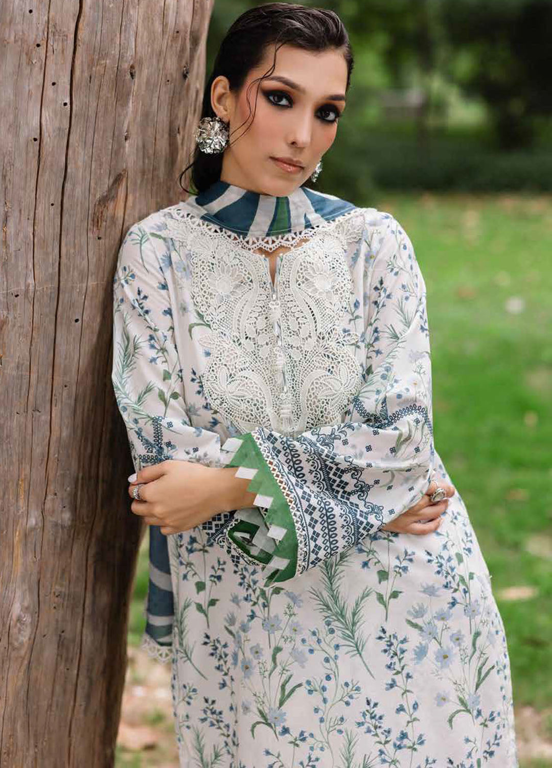 Daily Delights by Nureh Chikankari Lawn Suits Unstitched 3 Piece NU25DC DD-07 - Summer Collection