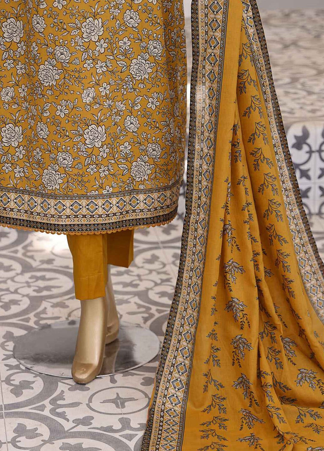 Daily Wear by HZ Textiles Digital Printed Lawn Suits Unstitched 3 Piece HZ25DW PDW-101-A - Summer Collection