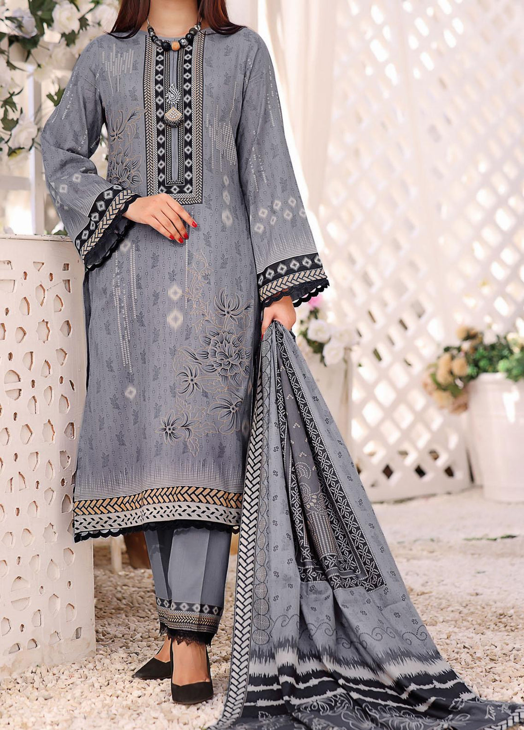Daman By VS Textiles Printed Lawn Suits Unstitched 3 Piece VS23-D3 809-B - Summer Collection