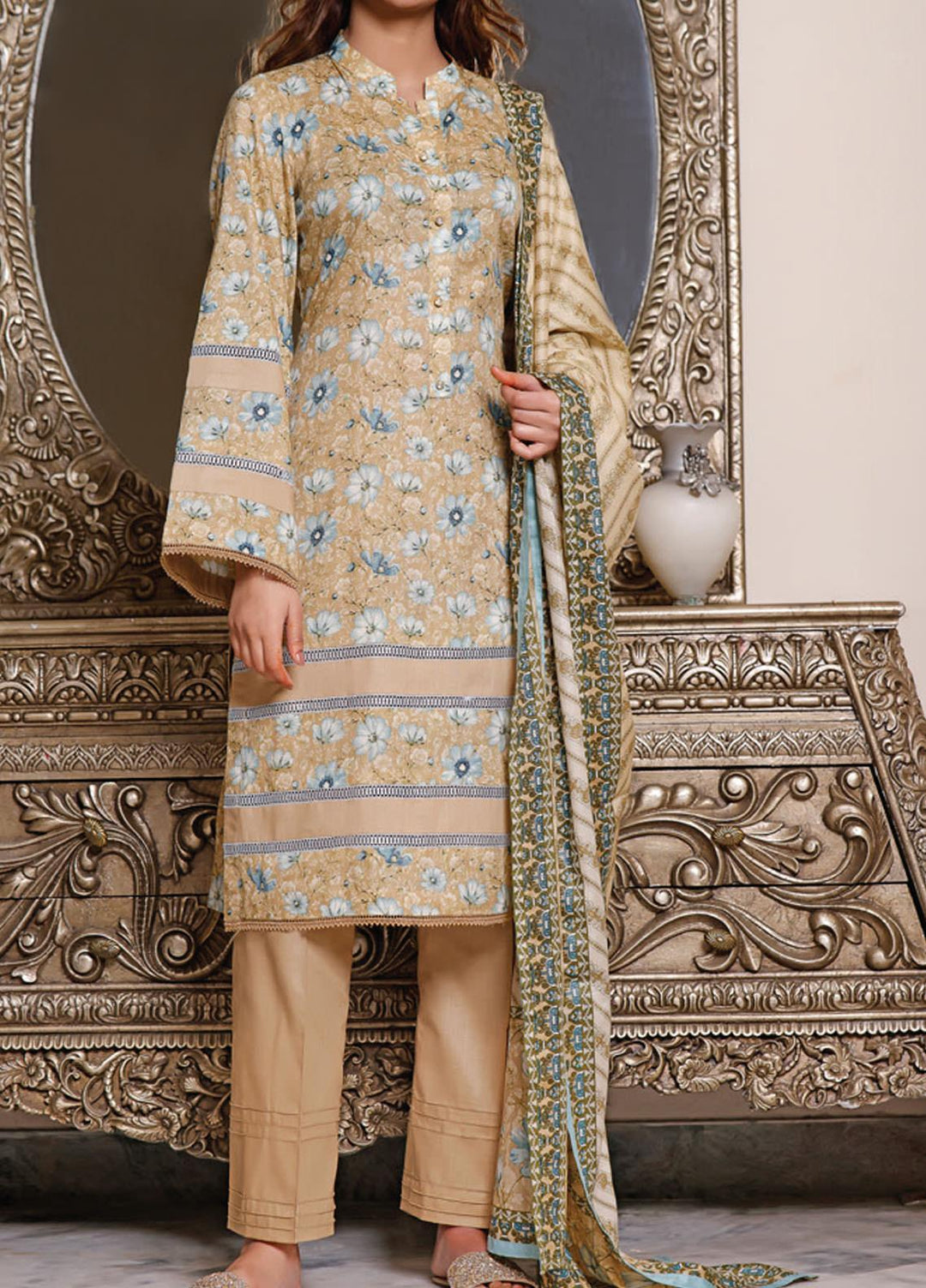 Daman by VS Textiles Printed Lawn Suits Unstitched 3 Piece VS21DL-3 1325C - Summer Collection