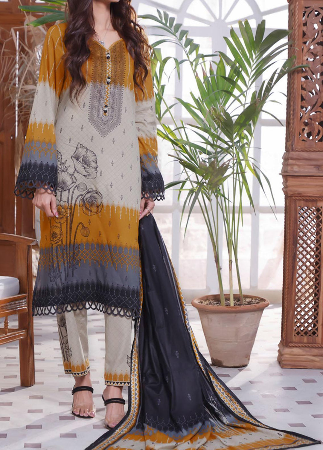 Daman By VS Textiles Printed Lawn Suits Unstitched 3 Piece VS22-D2 1502-A - Summer Collection