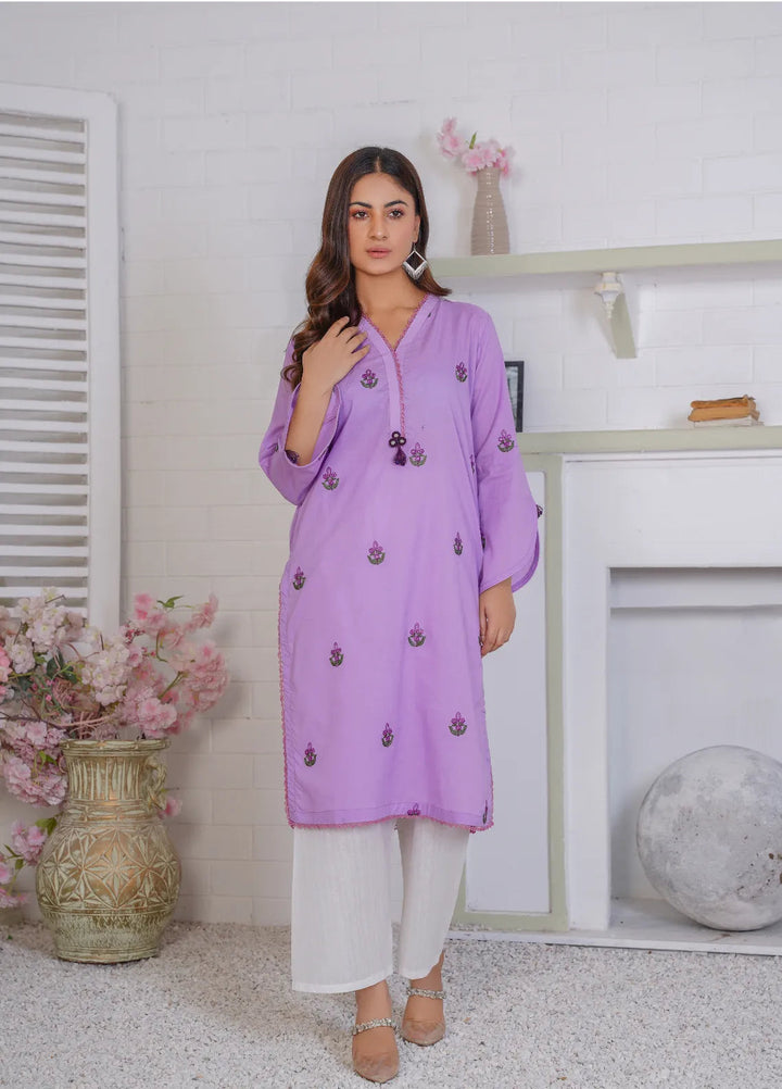 Damask Clothing Pret Embroidered Lawn 2 Piece Suit Lavendar