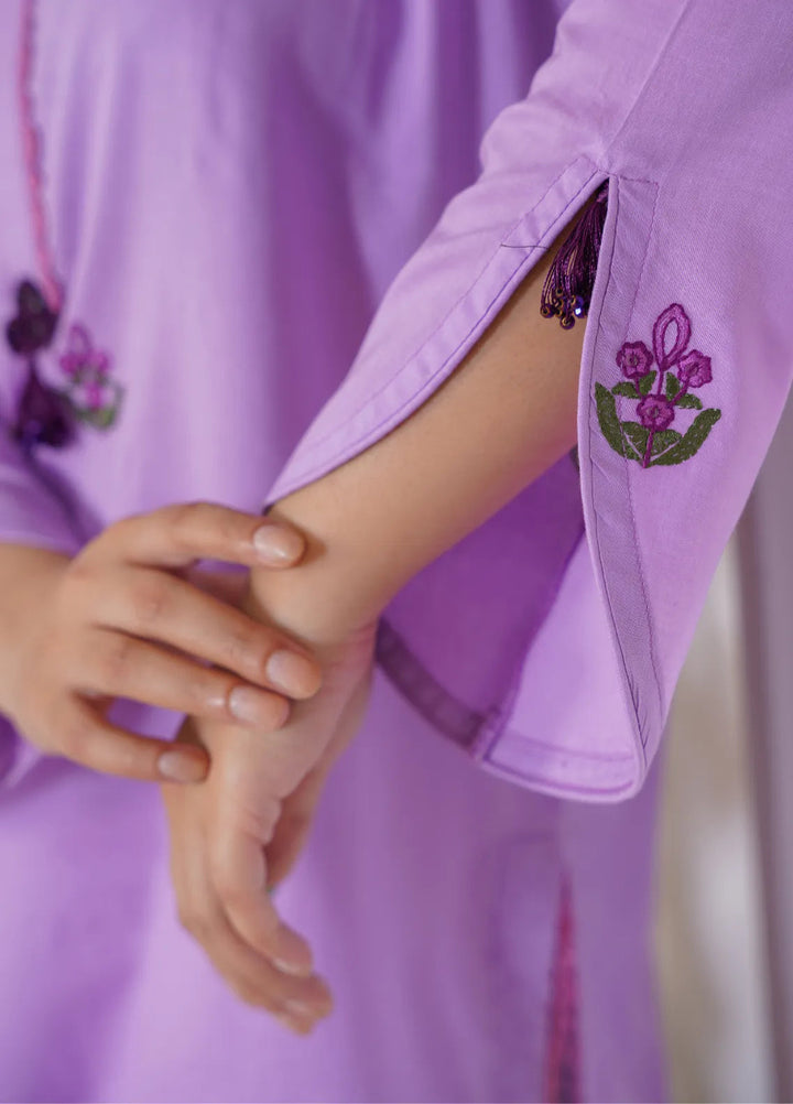 Damask Clothing Pret Embroidered Lawn 2 Piece Suit Lavendar