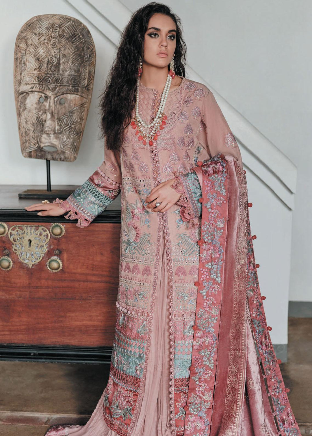Danayah By Republic Womenswear Embroidered  Suits Unstitched 3 Piece RW22D DU-01 - Winter Collection