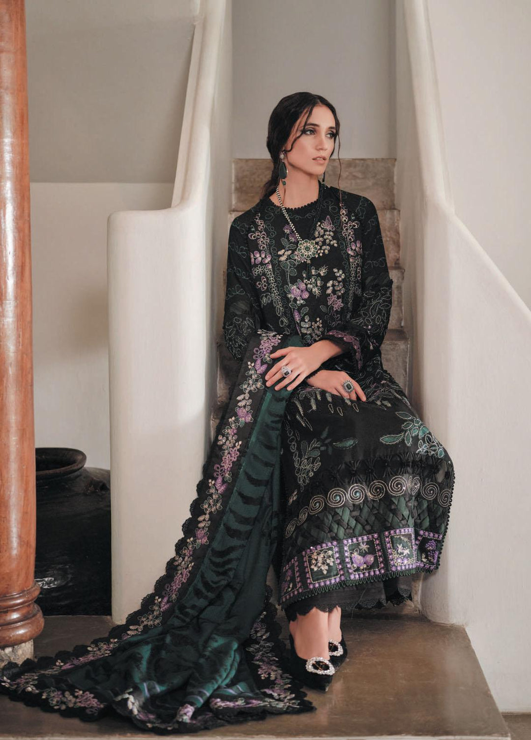 Danayah By Republic Womenswear Embroidered  Suits Unstitched 3 Piece RW22D DU-05 - Winter Collection