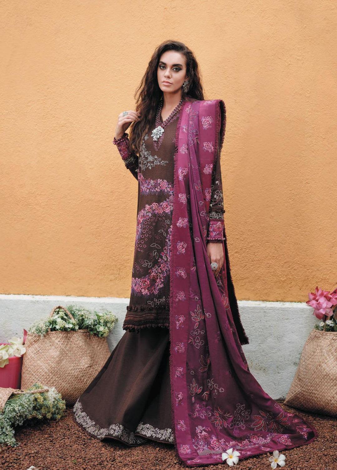 Danayah By Republic Womenswear Embroidered  Suits Unstitched 3 Piece RW22D DU-09 - Winter Collection