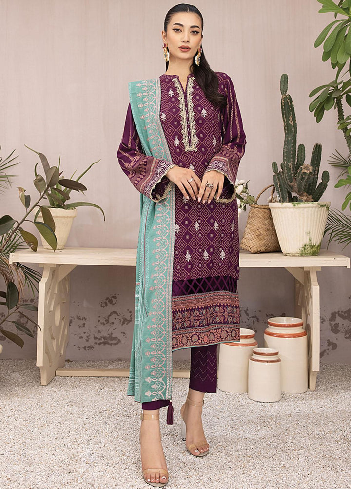 Dareechay By Lakhany Embroidered Pashmina Suits Unstitched 3 Piece LSM23DE LG-RM-0004 - Winter Collection